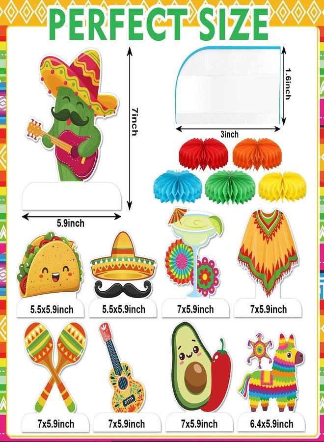Hedeey 9Pcs Fiesta Party Decorations Mexican Party Honeycomb Table Centerpiece Cinco De Mayo Party Table Decoration Honeycomb for Taco Party Mexican Themed Party Birthday Day Of the Dead Supplies - Image 2